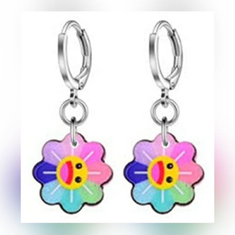 Hypoallergenic Acrylic Dangle Hoop Earrings